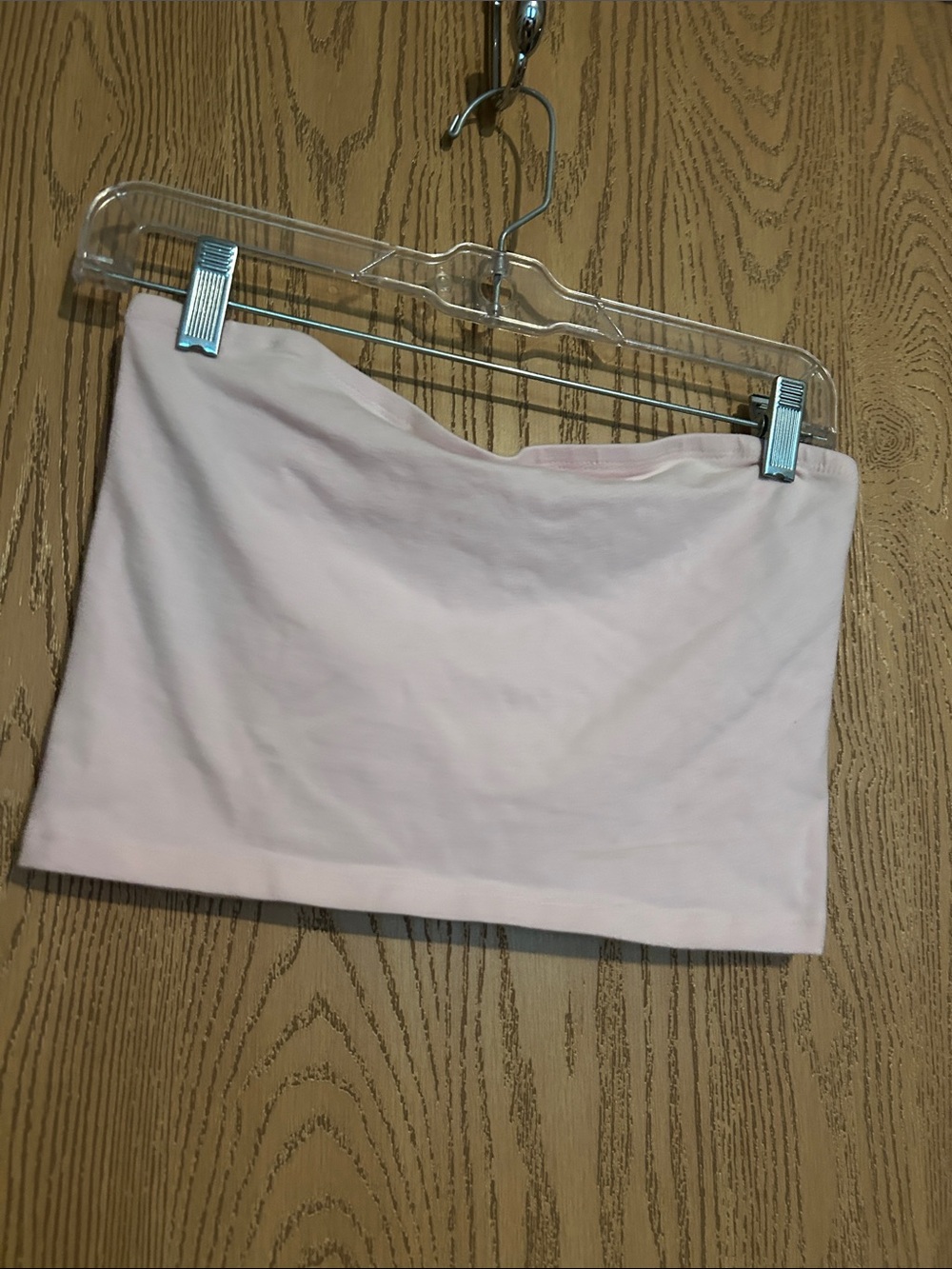 Women's Light Pink Strapless Shirt